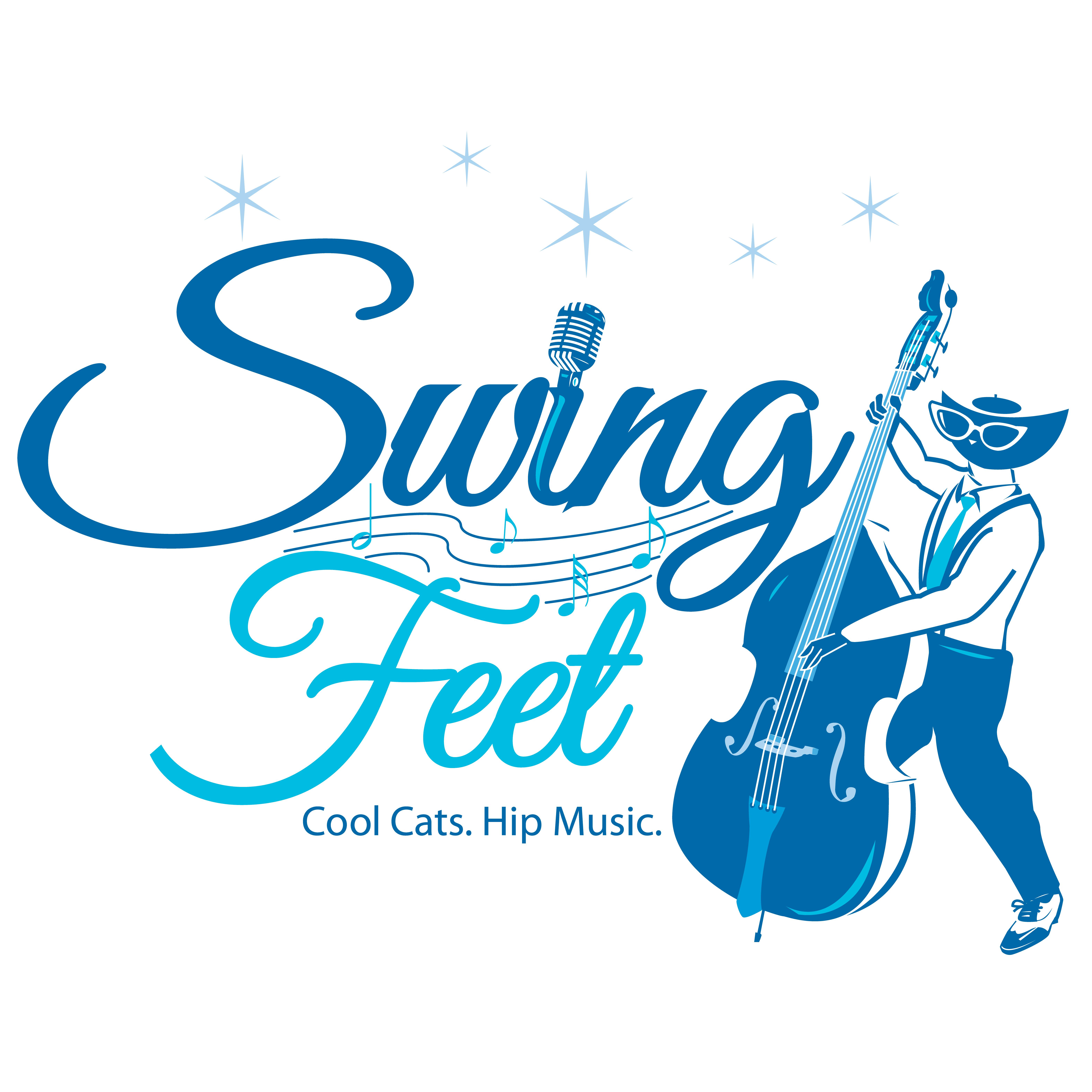 Logo for Swing Feet — Cool Cats. Hip Music.
