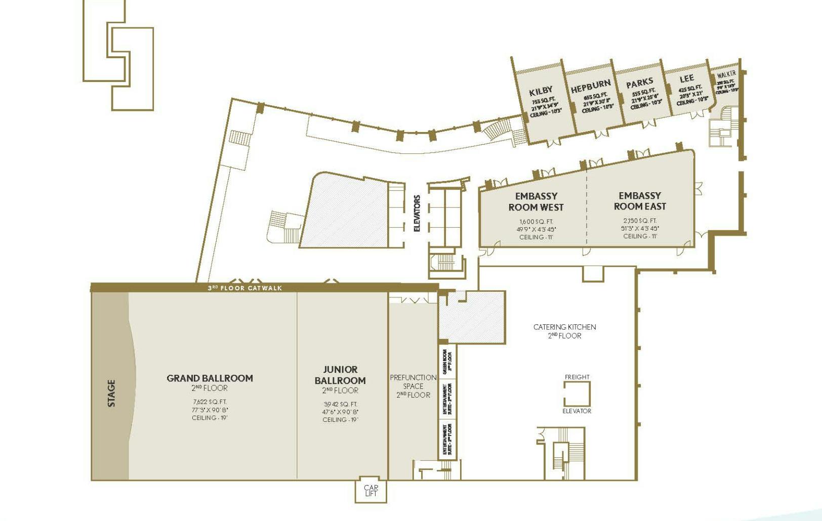 Embassy Room West, Event Space at The Statler Dallas