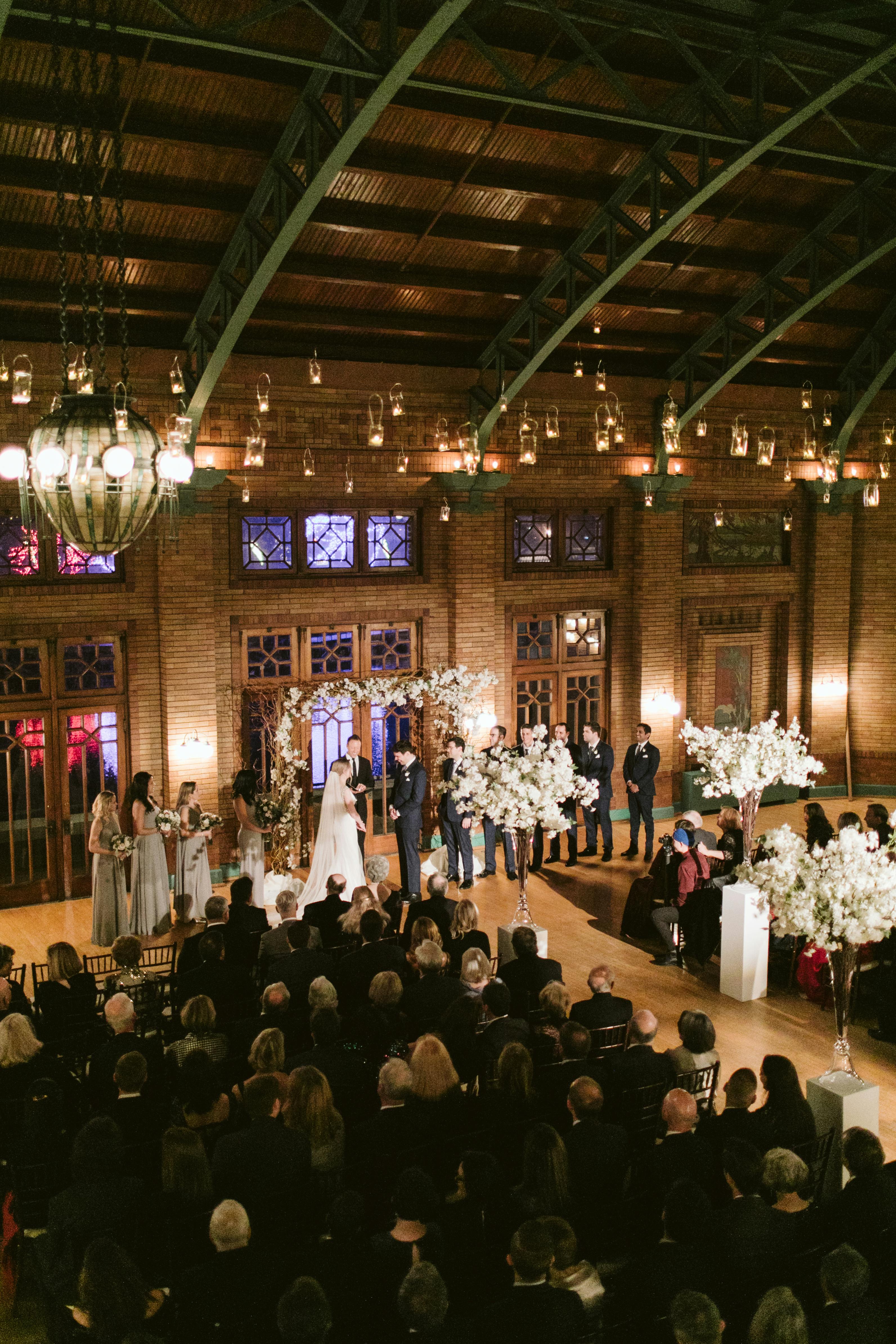 All White Winter Wedding in Chicago, IL Cafe Brauer at