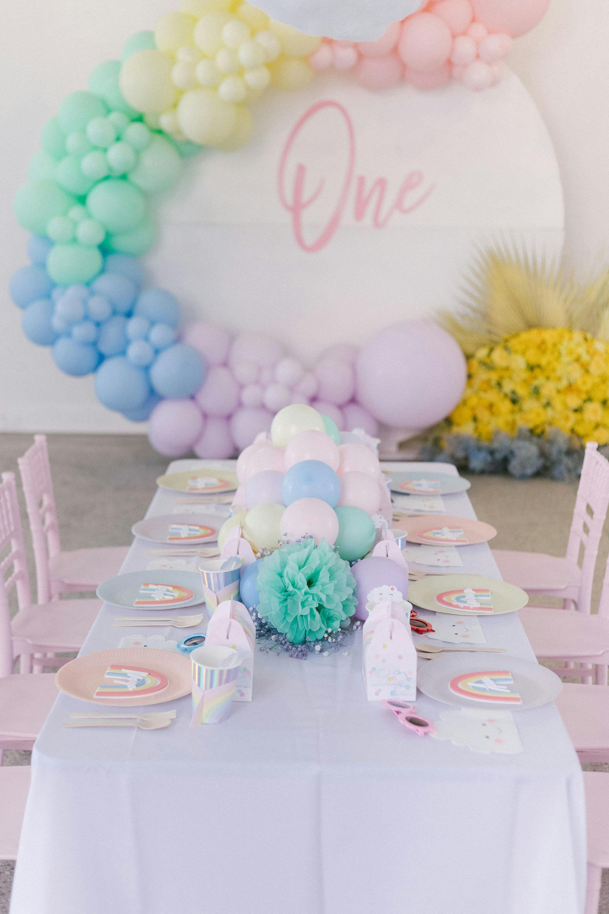 Over the Rainbow First Birthday Party