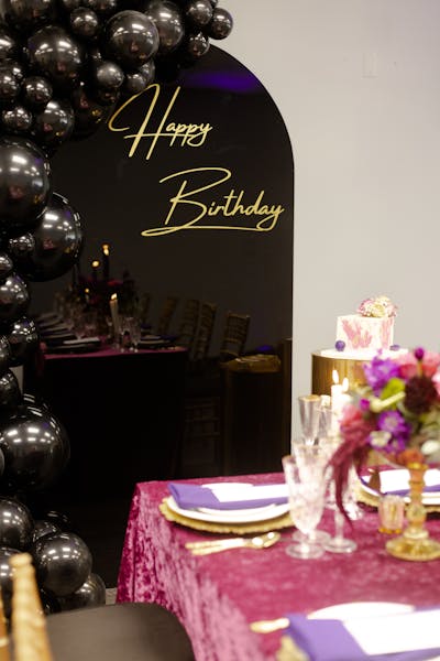 Nabsin Event Management  Elegant birthday party, Black party decorations,  Birthday dinner party