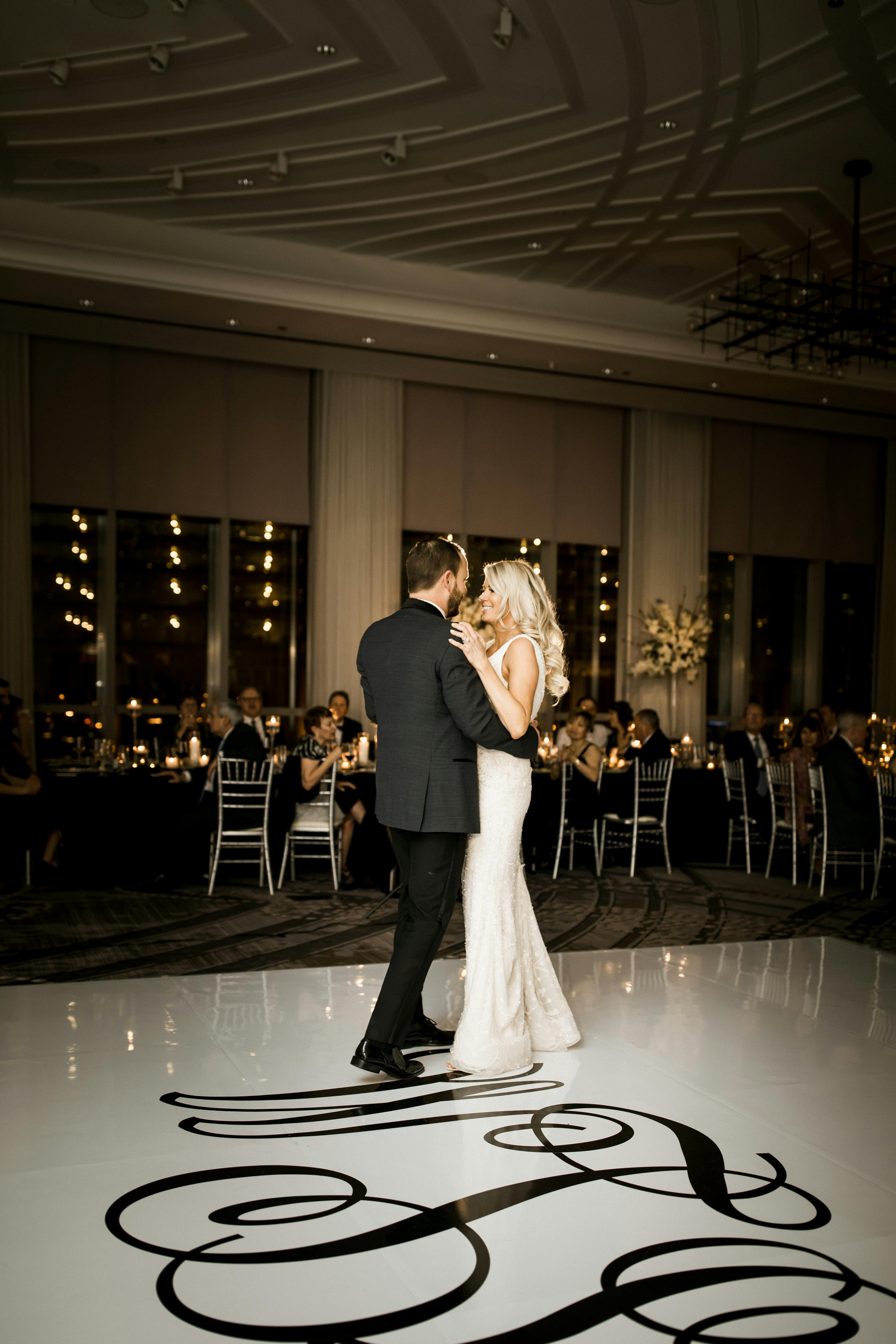 Dance Floor Vinyl Monograms Elegant Event Lighting PartySlate