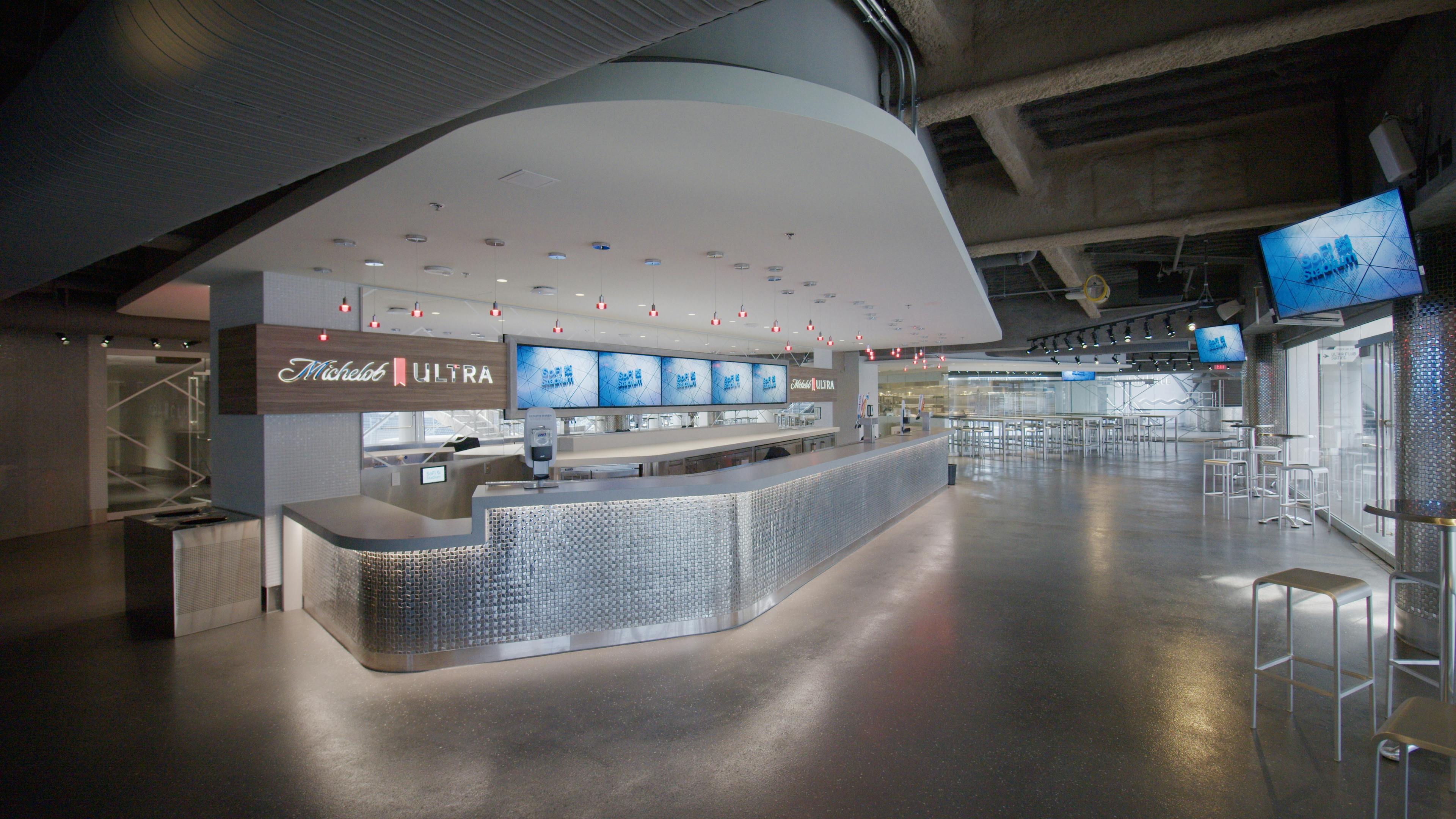 Ultra Club Suites inside SoFi Stadium complete with restaurants