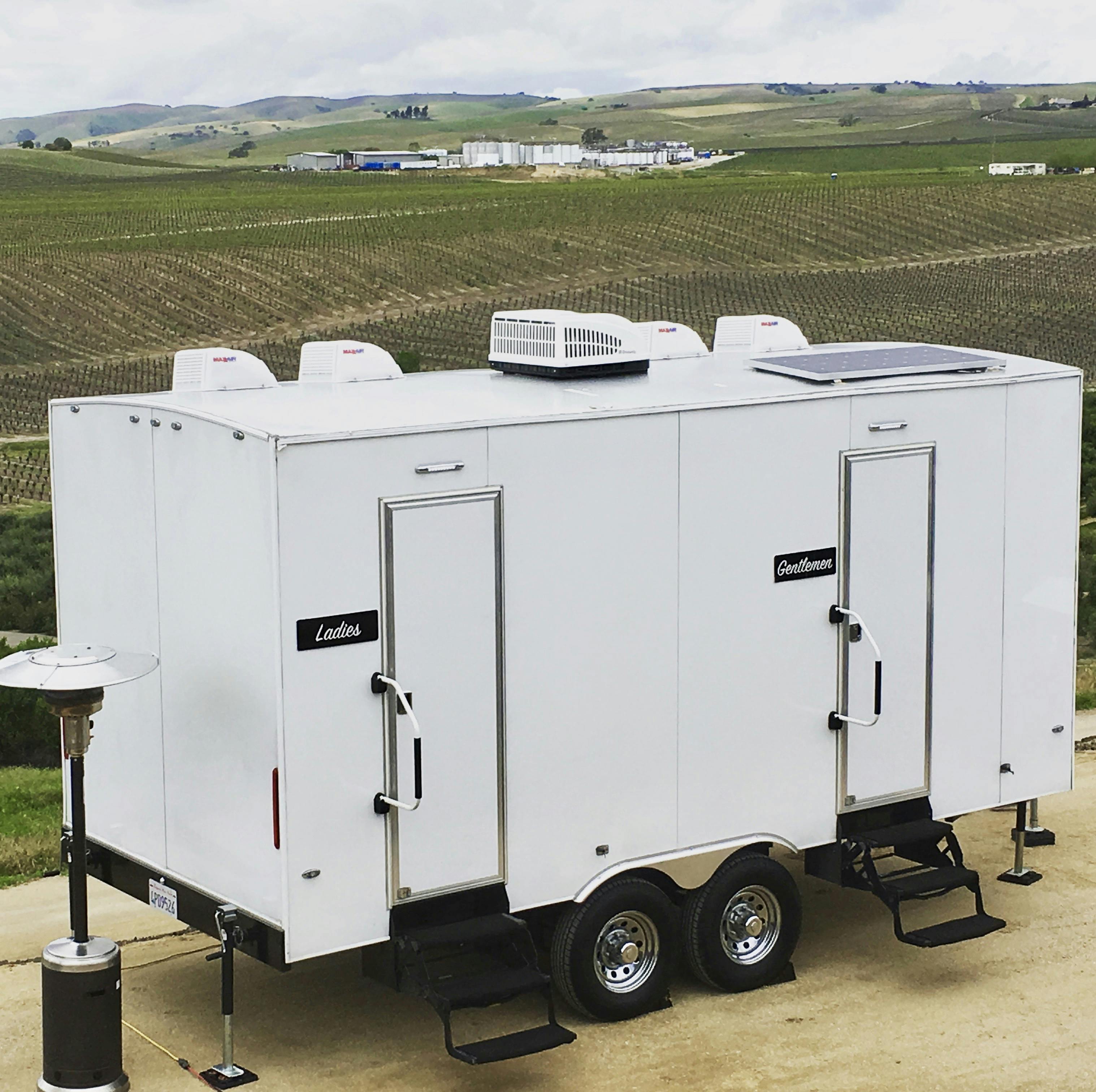 Portable Bathroom Trailer For Rent start media toilet