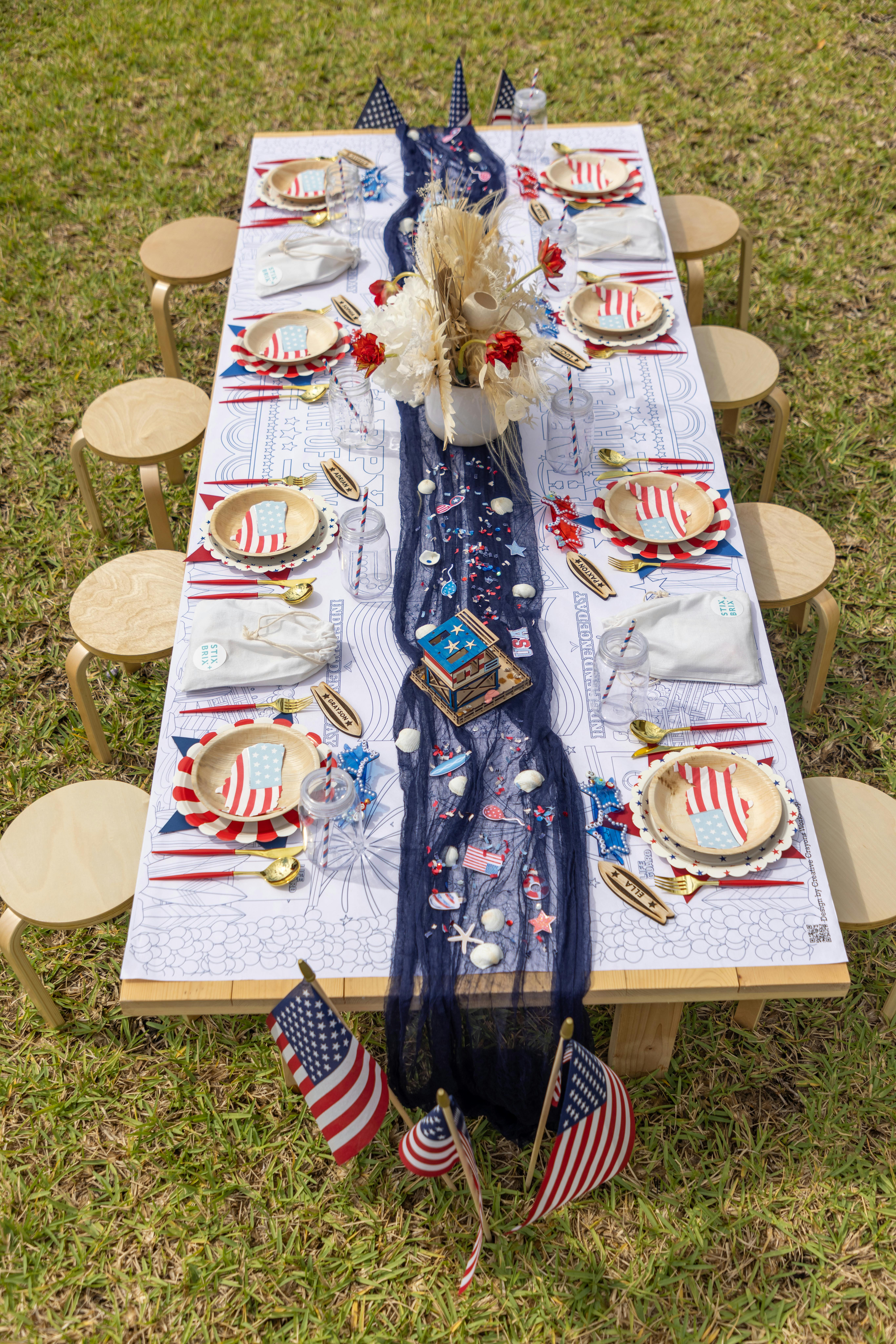 Americana 4th of July Summer BBQ Essentials — bows & sequins
