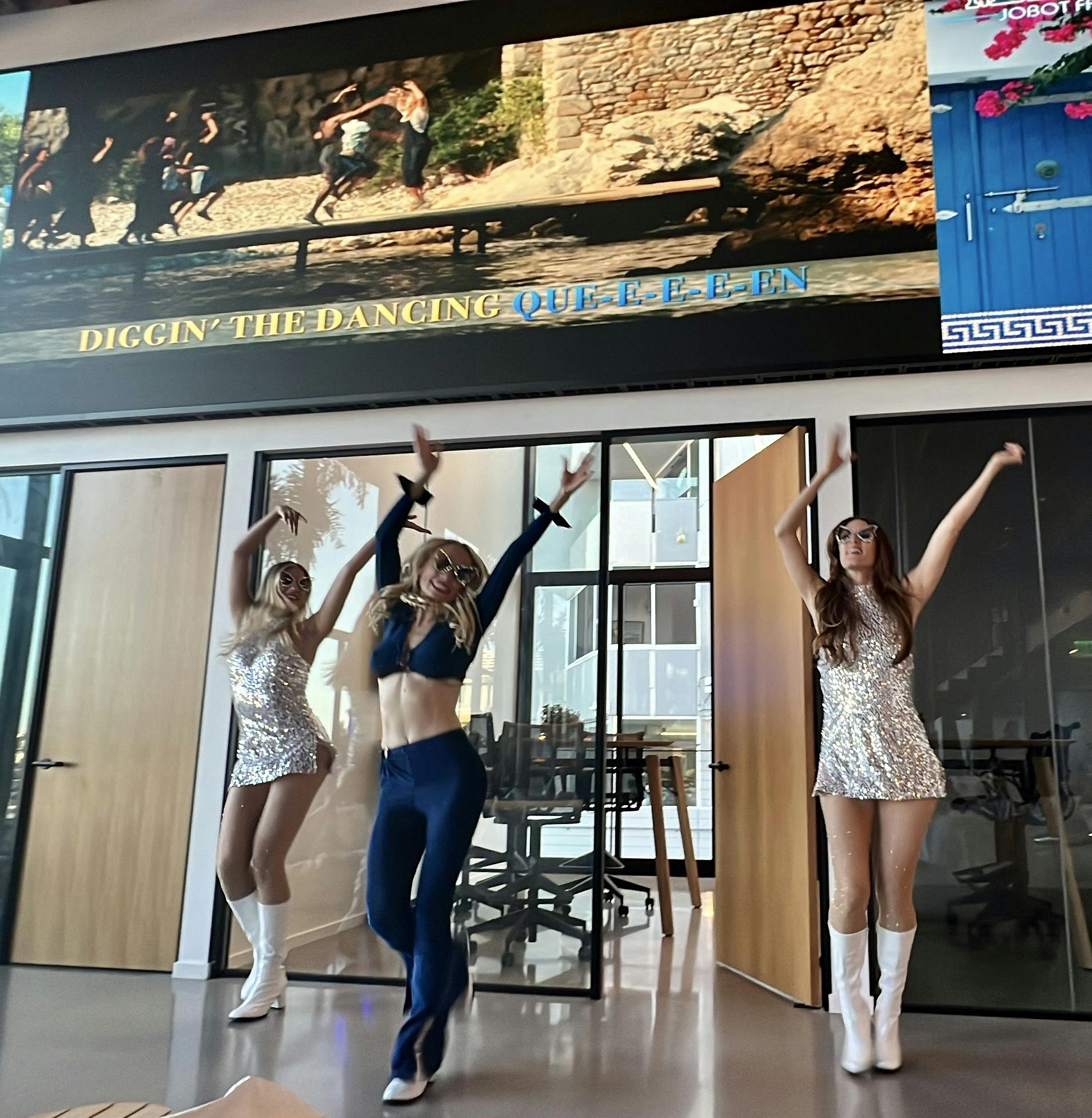 Mamma Mia Theme Dancers for Employee Event at Jobot in Newport Beach
