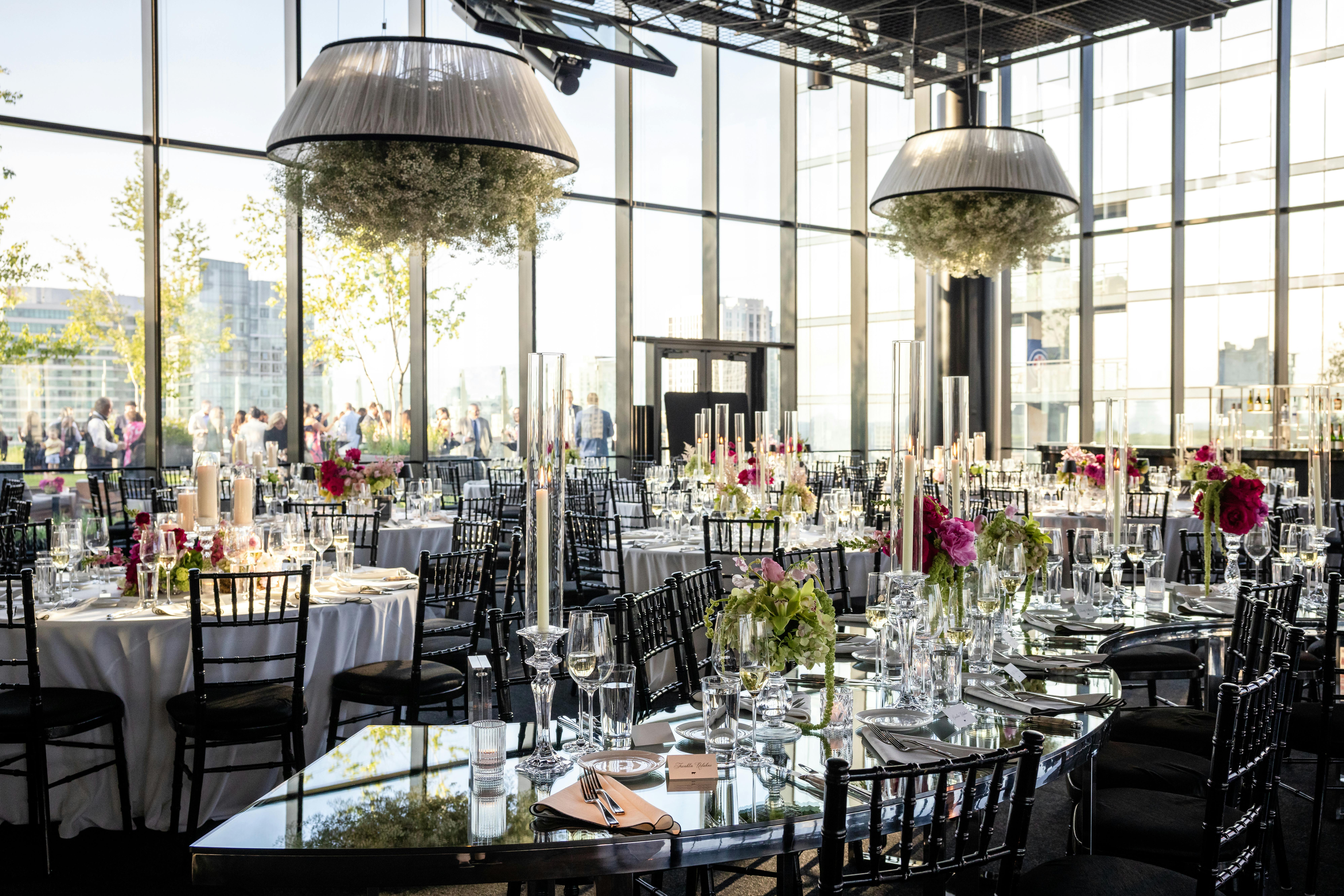 Featured photo from Celebrate this Chicago Wedding at 167 Green Styled with Mirrored Tables and Vibrant Floral Color