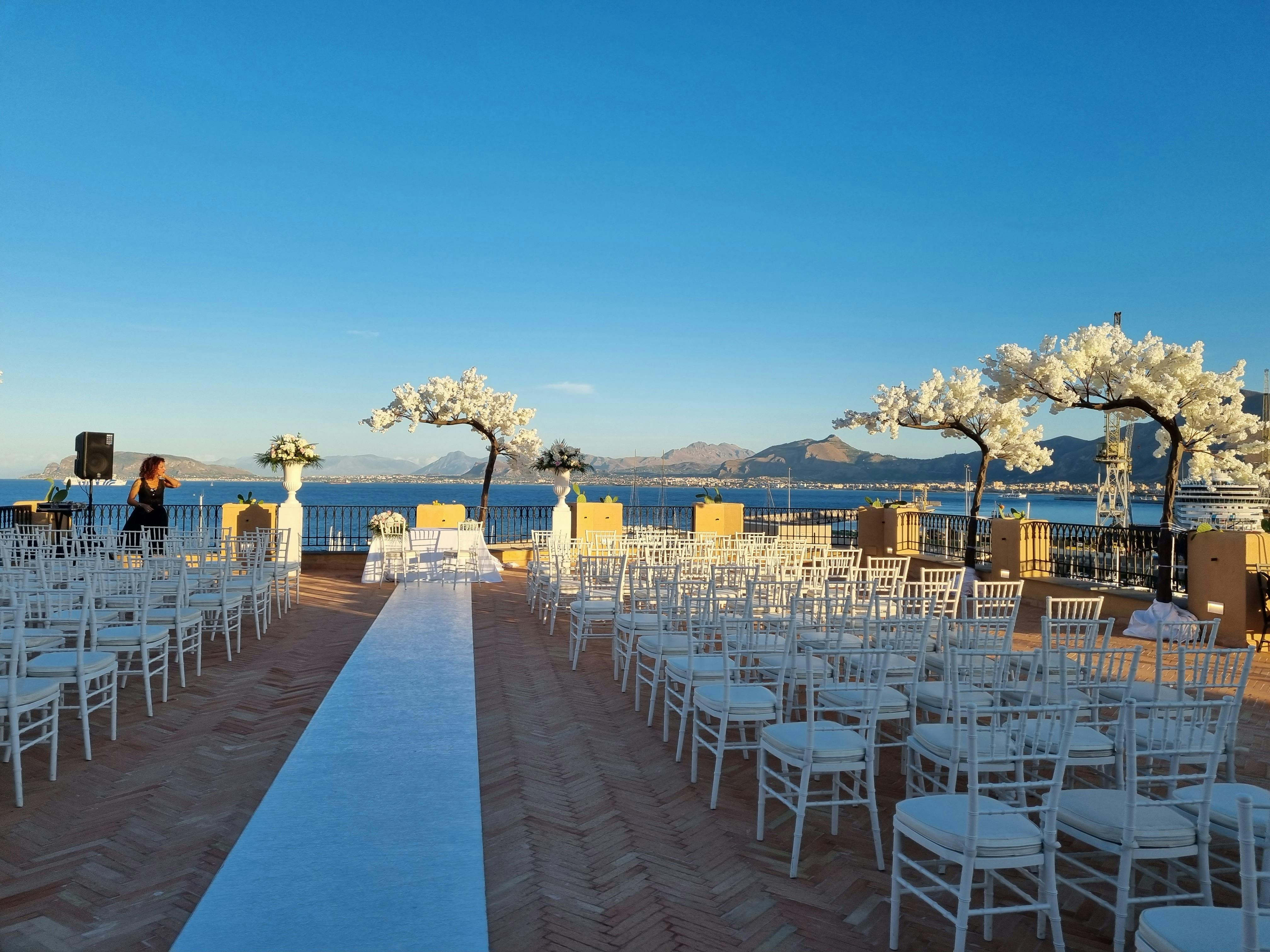 Donna Franca Terrace, an event space at Villa Igiea, a Rocco Forte Hotel