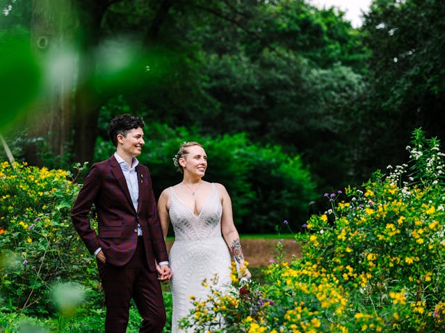 Featured photo from Intimate LGBTQ+ Summer Garden Party Wedding at Awbury Arboretum