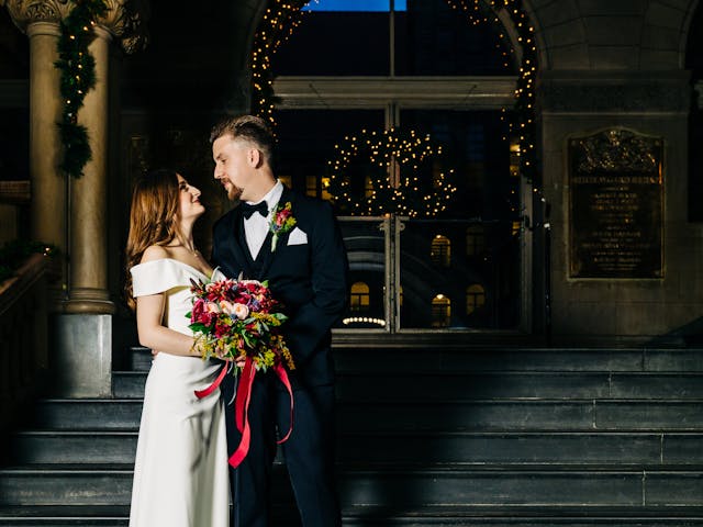 Featured photo from Wintertime Holiday Elopement at Historic Allegheny Courthouse