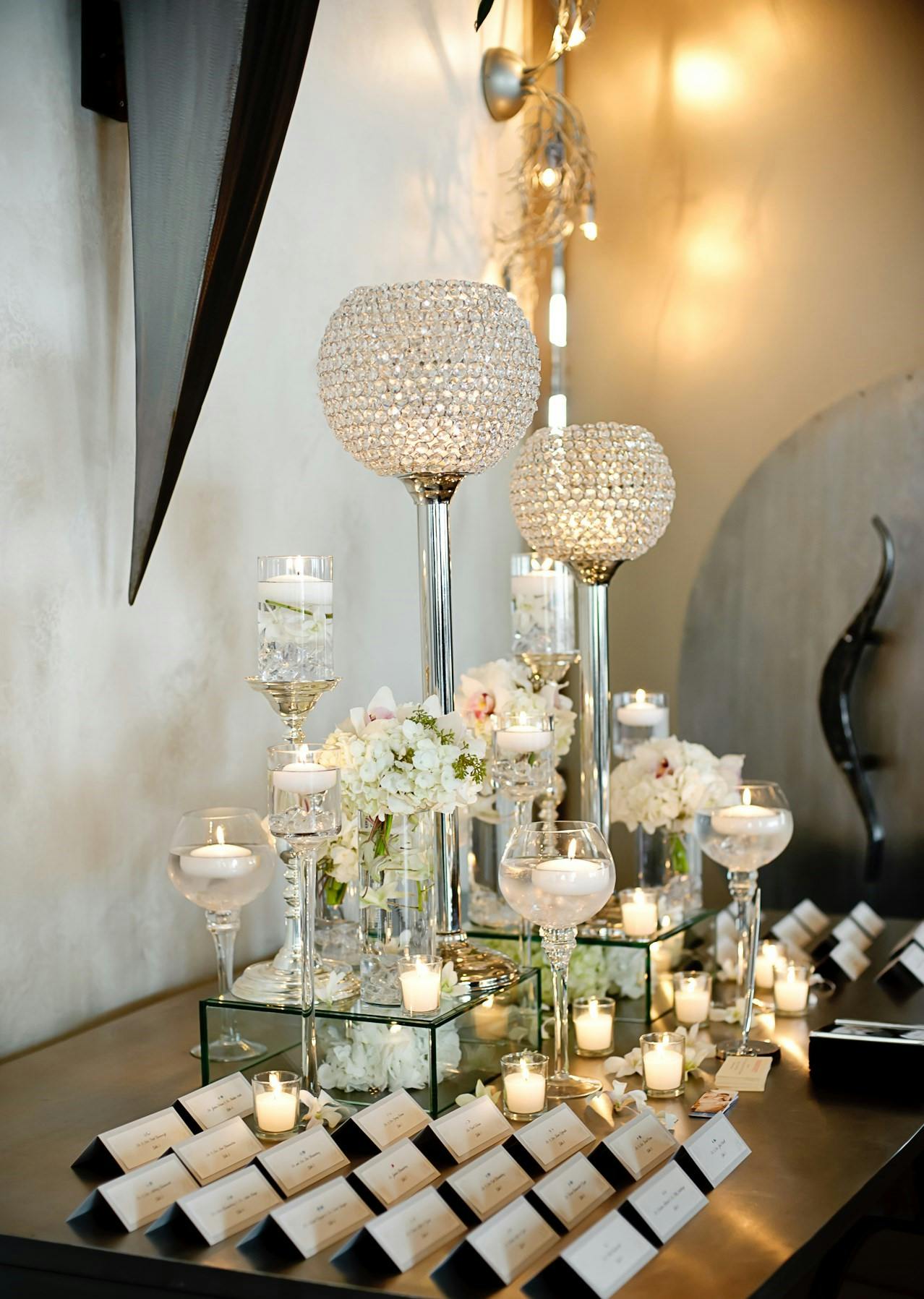 Yanni Design Studio Wedding Reception Place Card Tables PartySlate