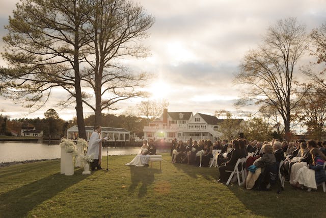 Featured photo from Island Creek Events at The Oaks for Will and Alix's November Wedding Celebration