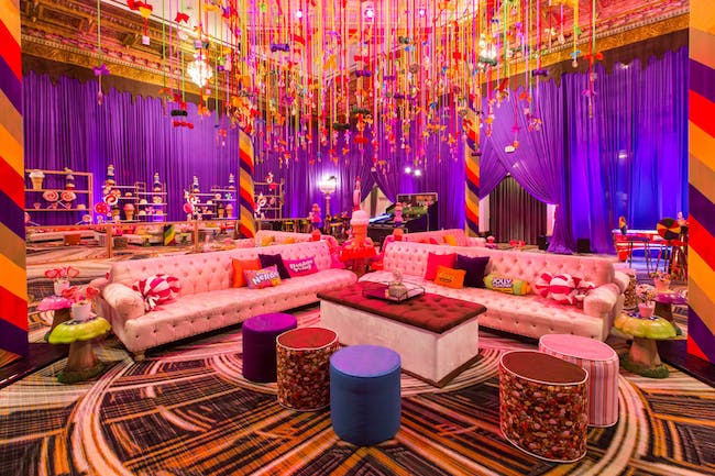 Candyland Themed Hospitality Suite Revelry Event Designers PartySlate