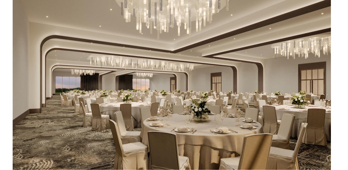 St. Johns Ballroom, an event space at Hilton Jacksonville at Mayo Clinic