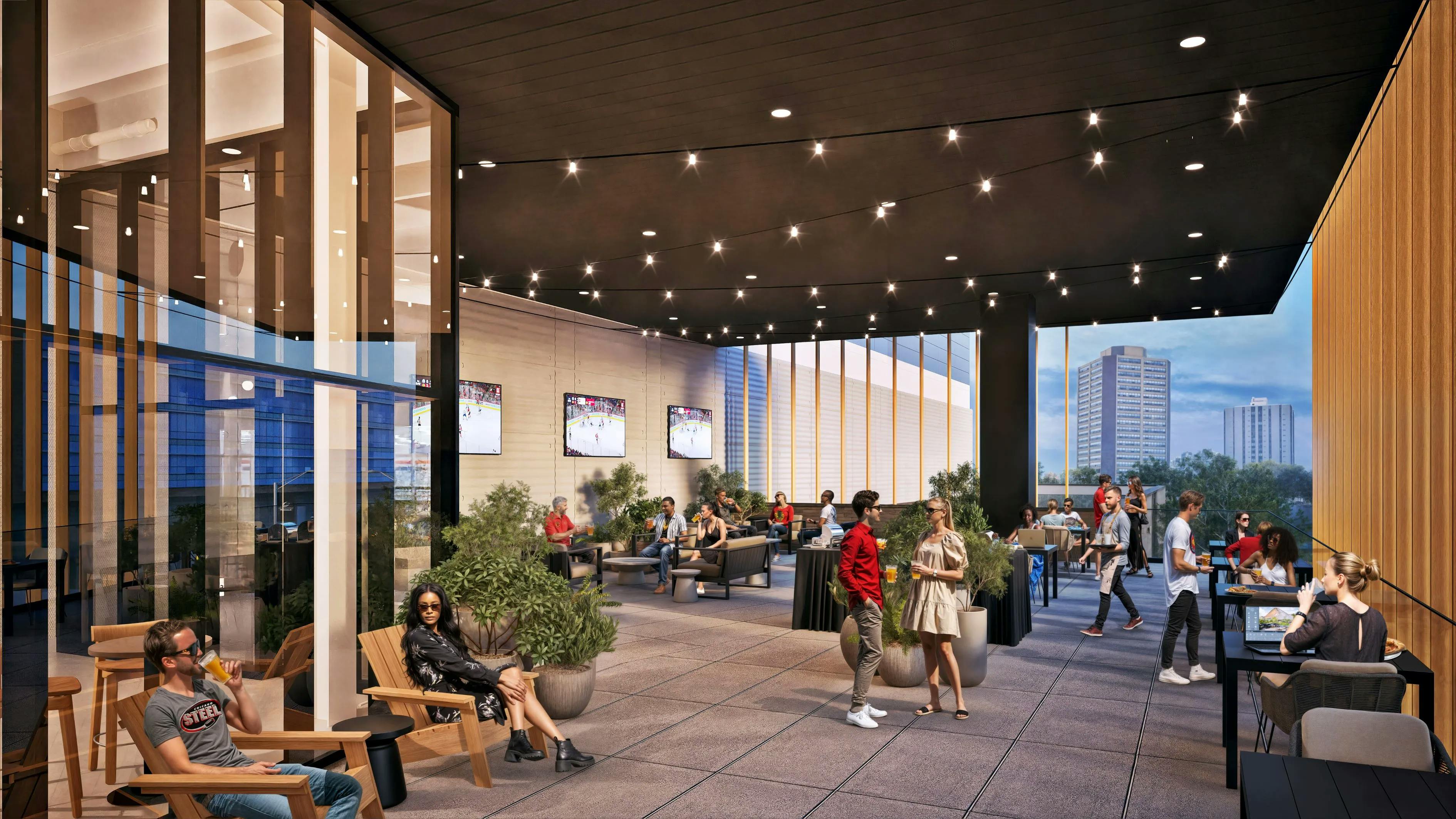 Overlook Patio, an event space at Fifth Third Arena – Chicago Blackhawks Community Ice Rink