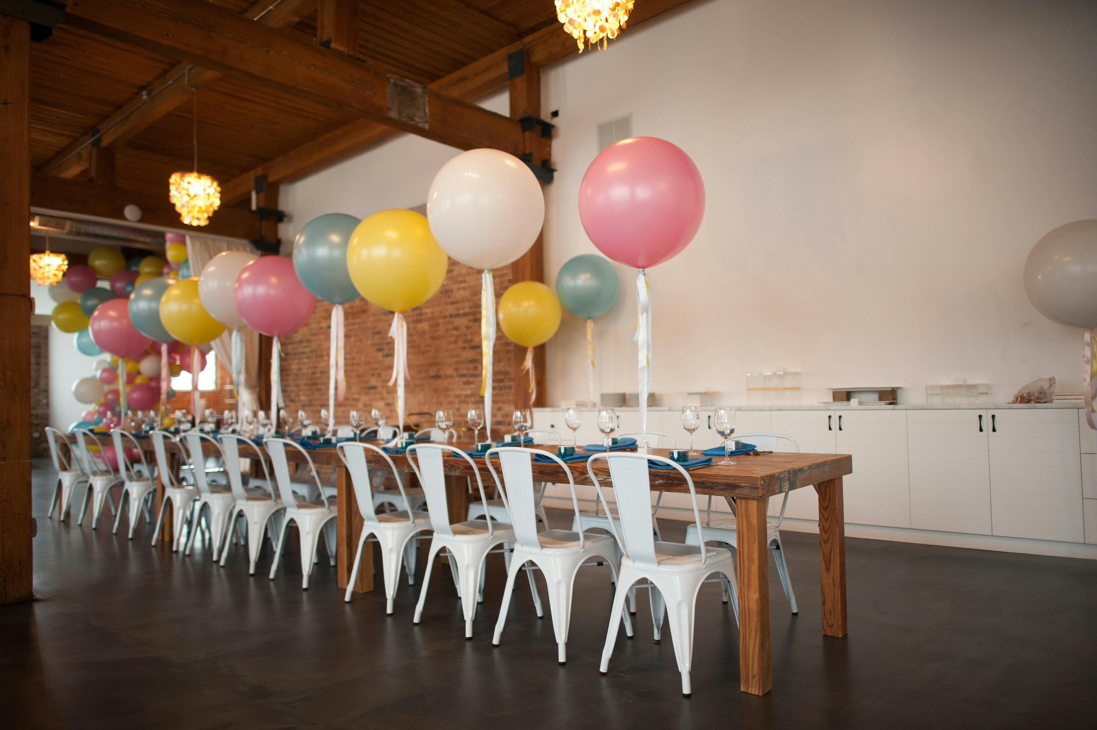 Vibrant and Bright Baby Shower at Brique in Chicago, IL | Luft Balloons | PartySlate