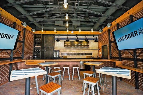 Interior, Patio and Caretaker’s Way, Restaurant event space at Lucky Dorr Patio & Tap