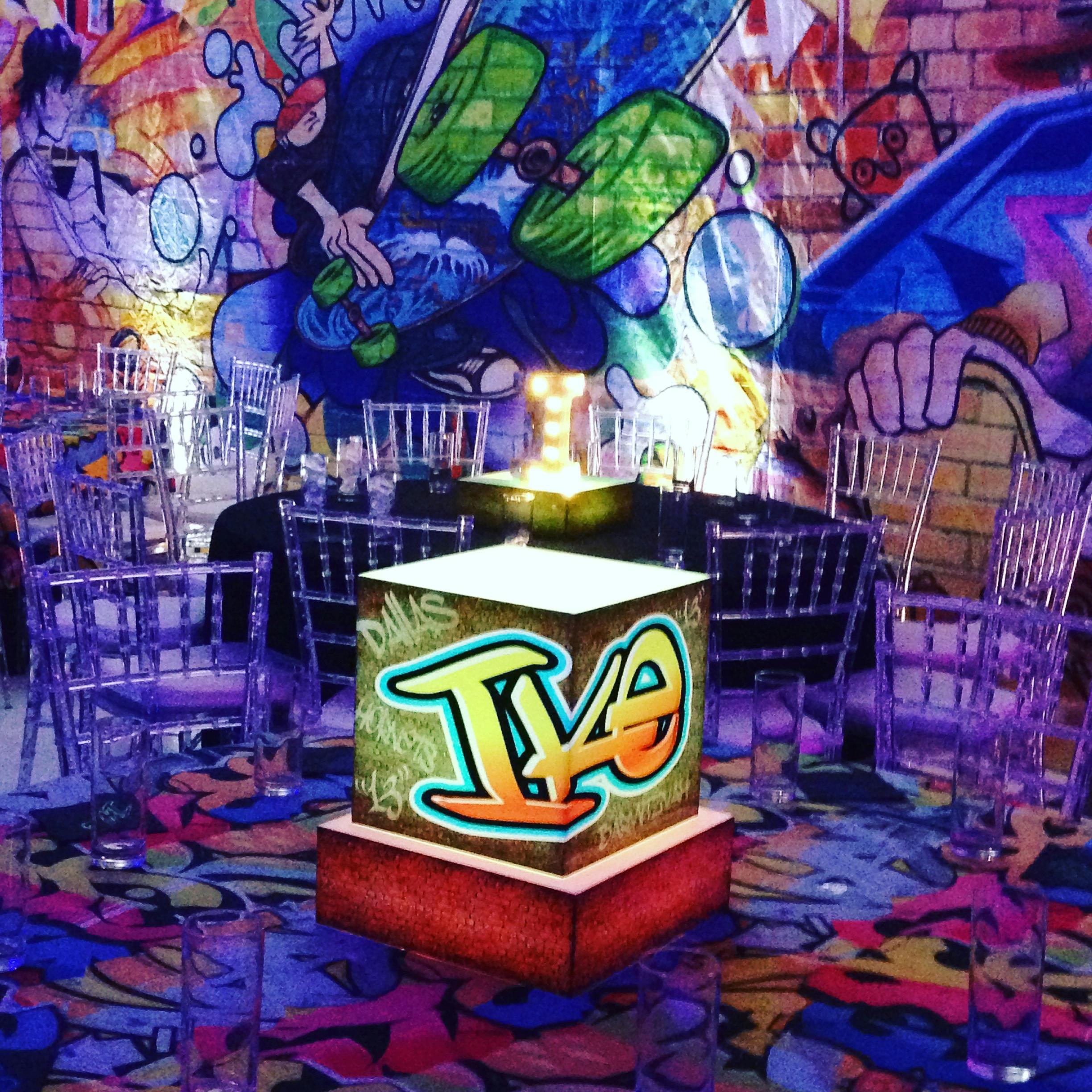 graffiti inspired bar mitzvah party