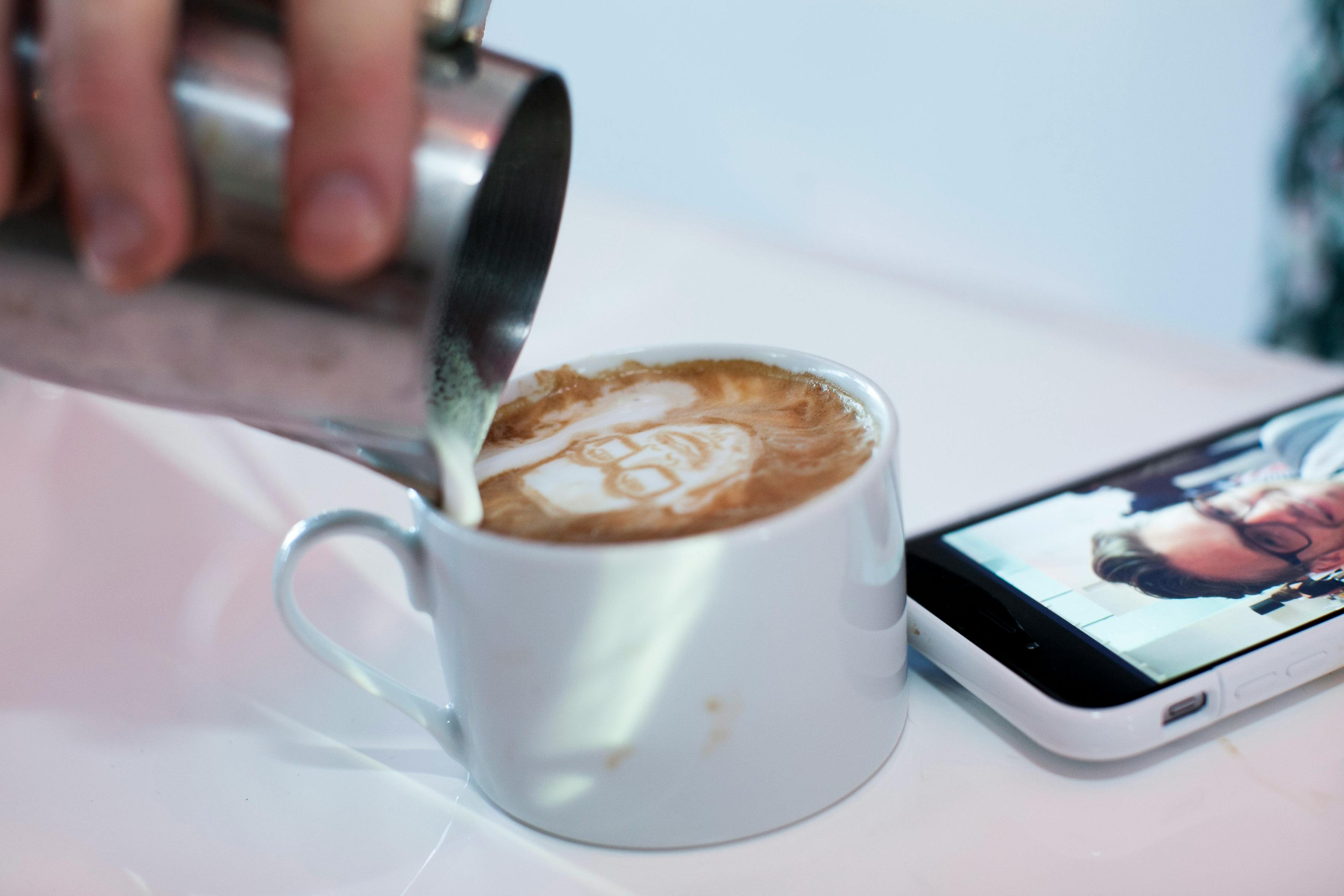 latte art of a man