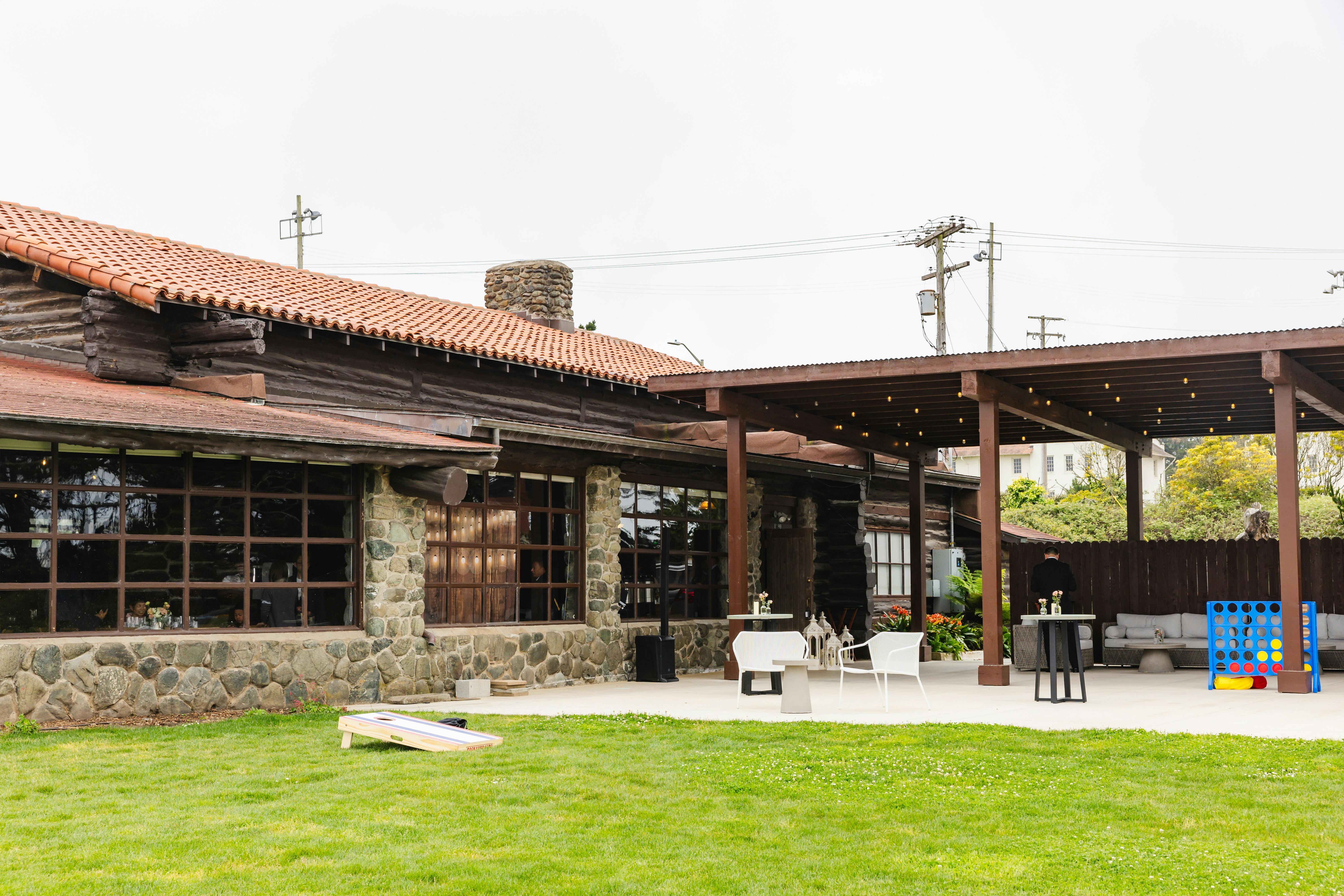 Outdoor Patio & Lawn, an event space at Log Cabin at the Presidio by Wedgewood Weddings