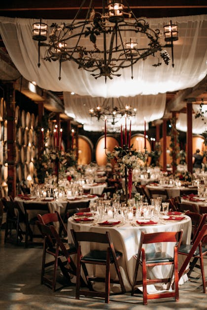 Romantic Barrel Cellar Wedding at V Sattui Winery in Saint Helena, CA | 3  Stage Lighting, Inc. | PartySlate