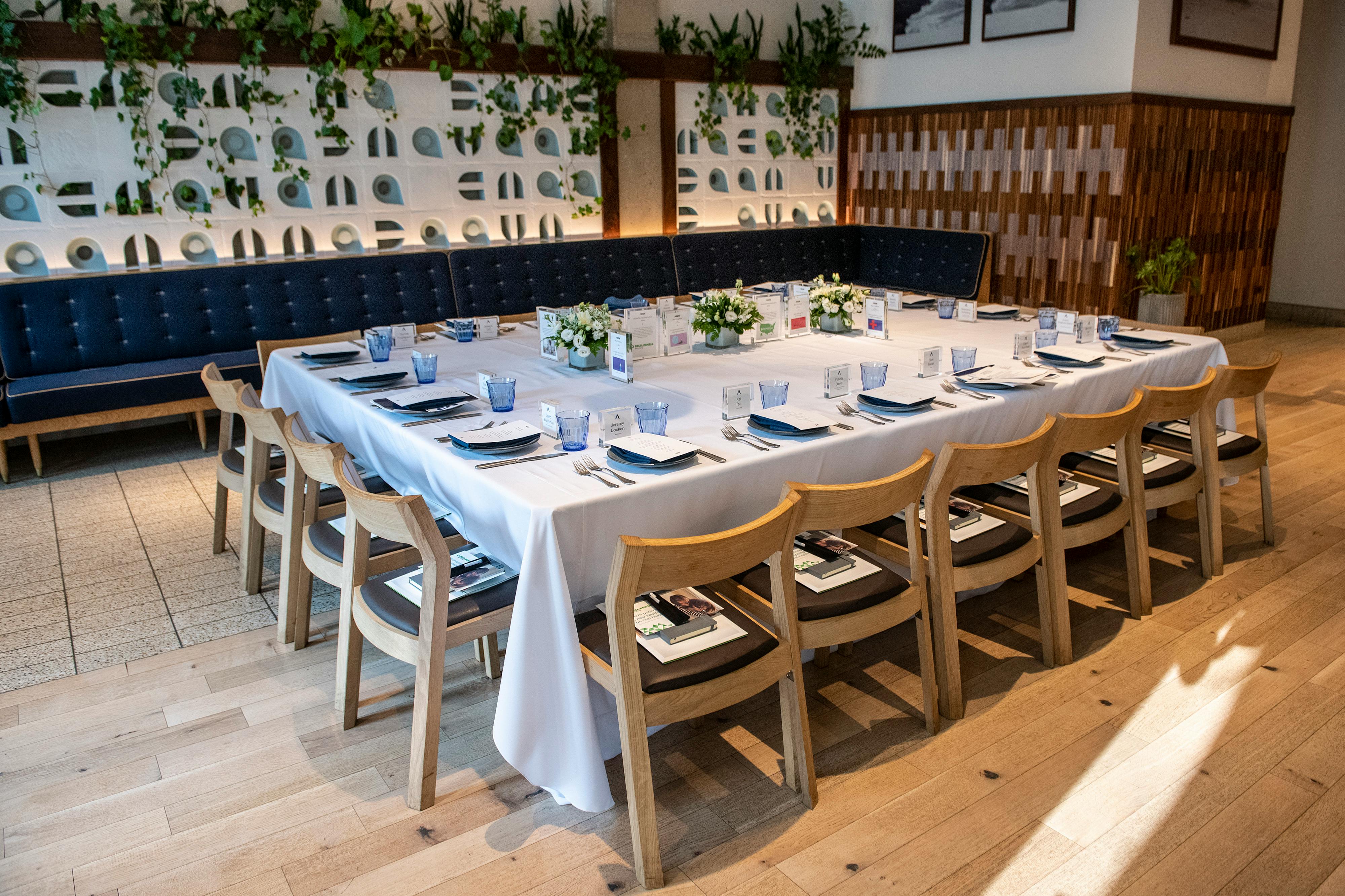 Square table for a private dining party