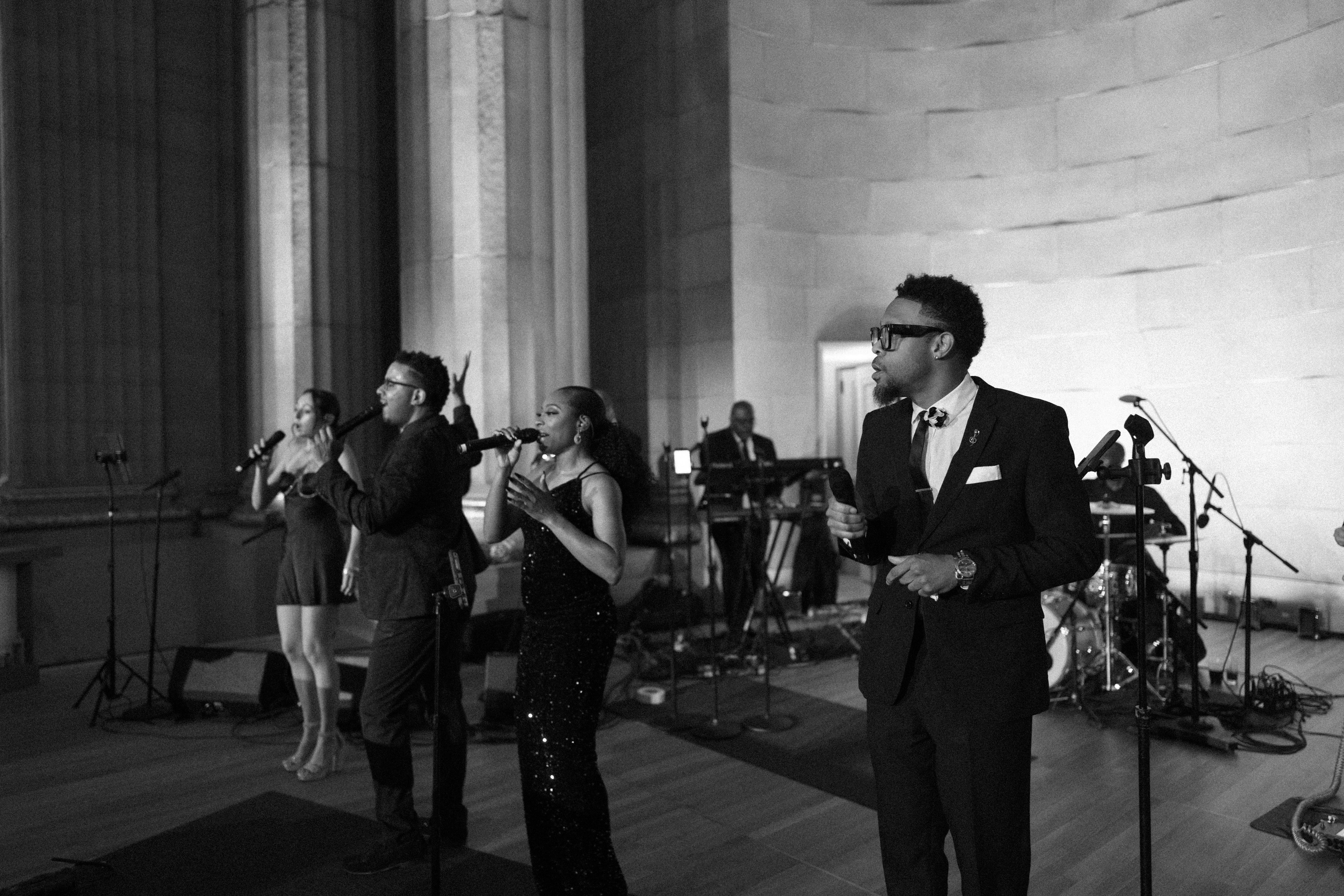Featured photo from See this Grand Mellon Auditorium Wedding Enhanced by Live Music and Show-Stopping Style