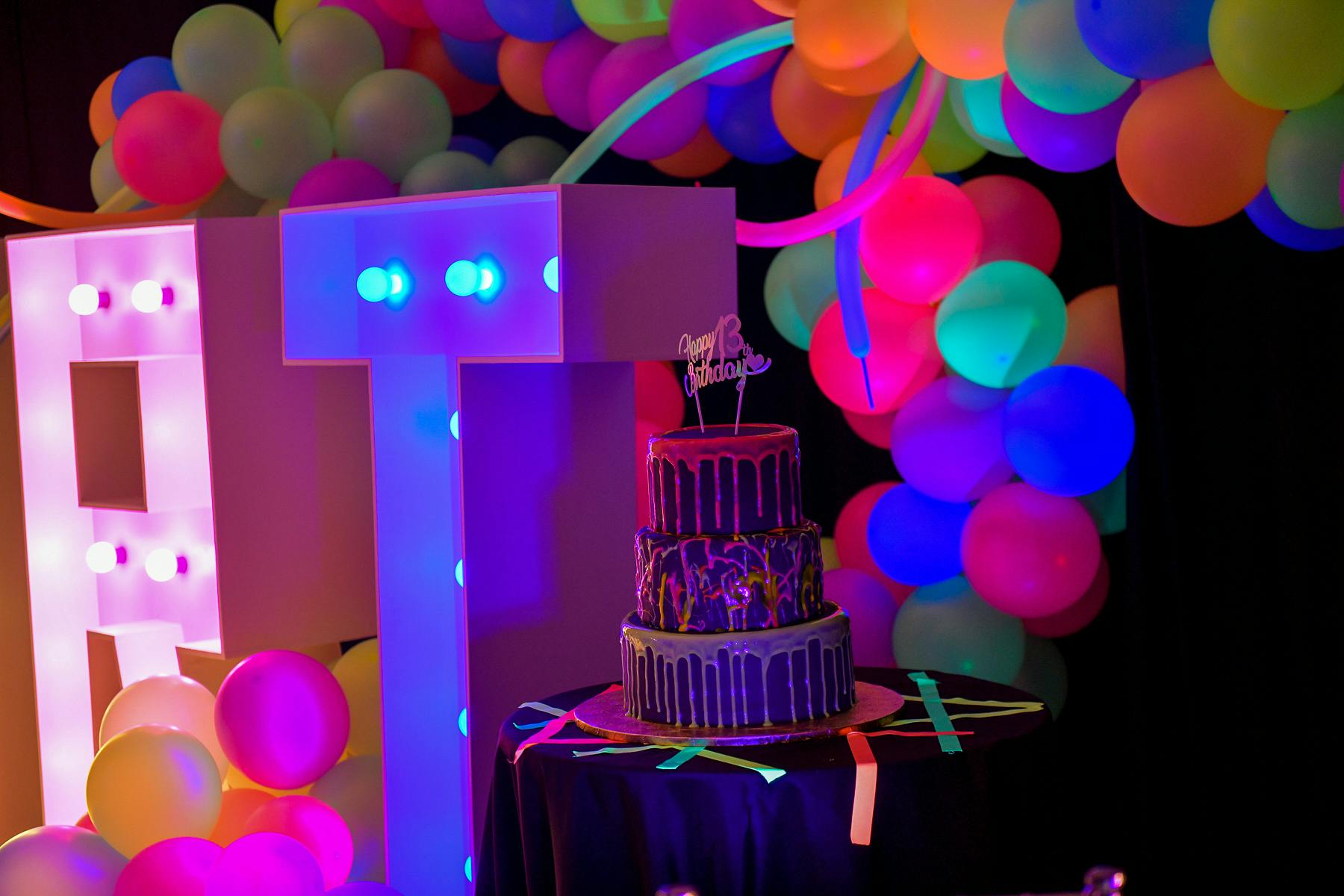 Isla's Fun Neon Glow in the Dark Party: Ideas & Inspiration - Katie J  Design and Events