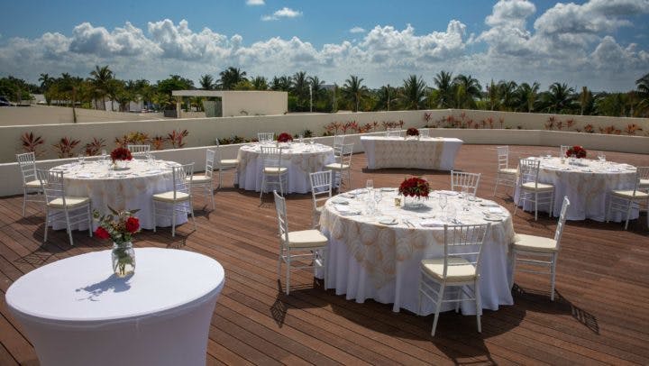 Sunset Terrace, Outdoor event space at Royalton Suites Cancun
