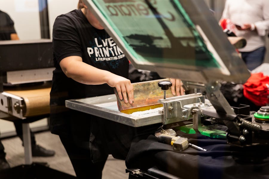 on-site tee shirt printing at an event