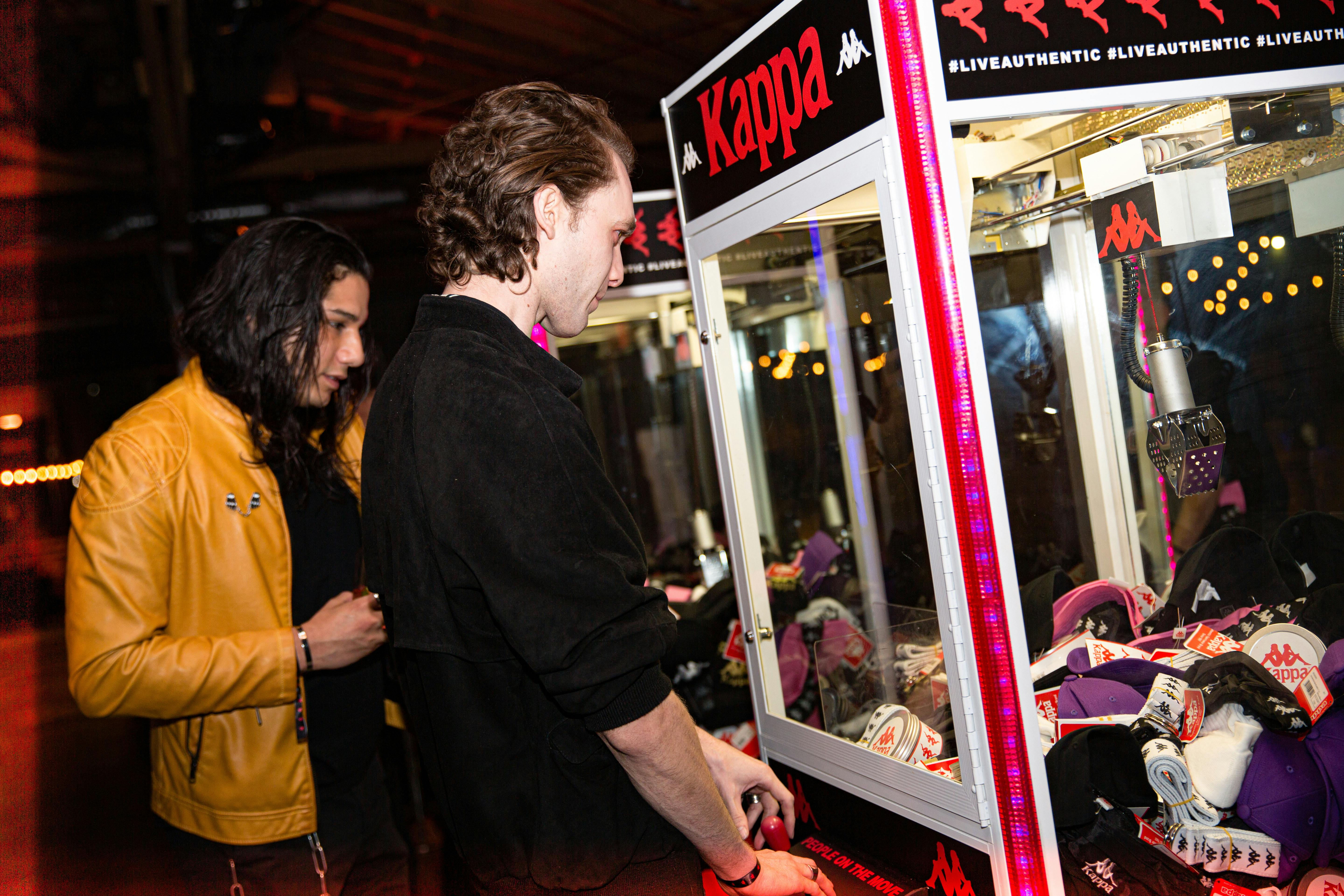 claw machine with Kappa USA fashion item prizes