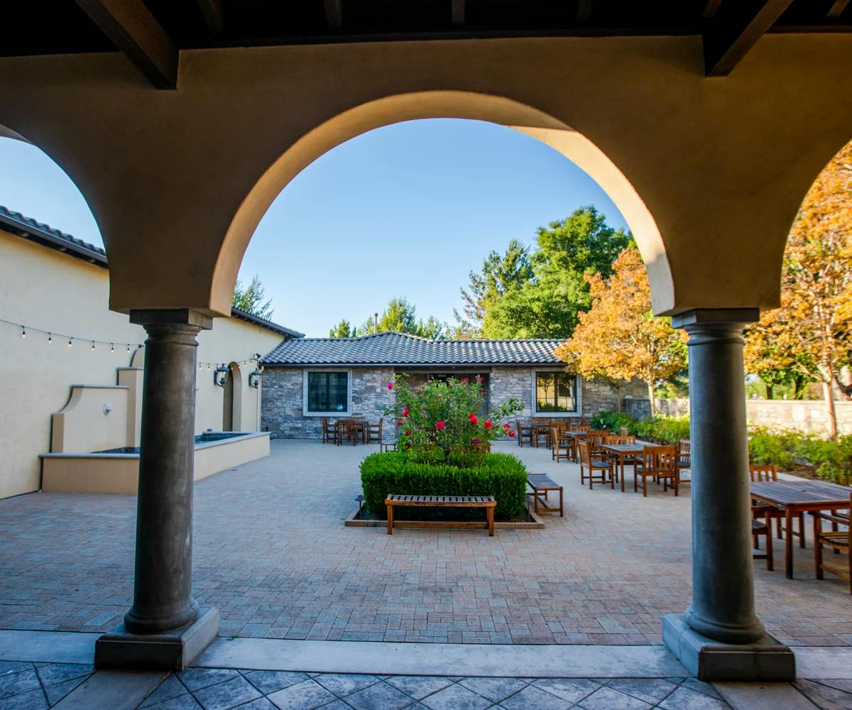 Outdoor Terrace / Patio / Cocktail Courtyard, an event space at The Ranch at Silver Creek by Wedgewood Weddings
